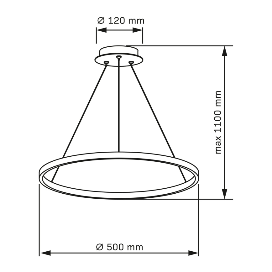 LED Lustr na lanku LEA LED/20W/230V 4000K pr. 50 cm černá