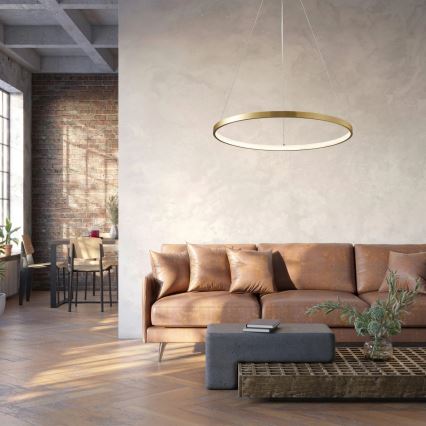 LED Lustr na lanku LEA LED/20W/230V 4000K pr. 50 cm zlatá