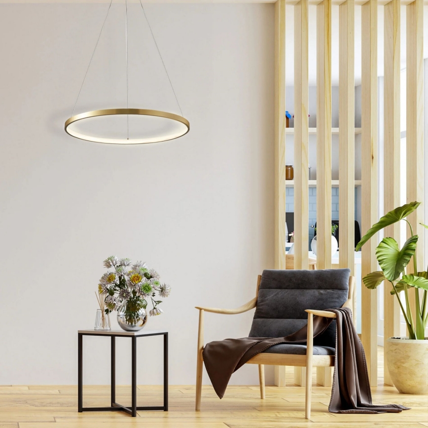LED Lustr na lanku LEA LED/20W/230V 4000K pr. 50 cm zlatá