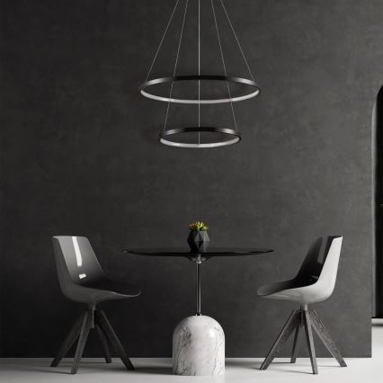 LED Lustr na lanku LEA LED/35W/230V 4000K pr. 60 cm černá