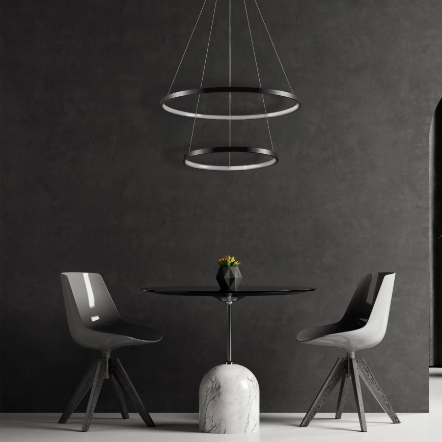 LED Lustr na lanku LEA LED/35W/230V 4000K pr. 60 cm černá