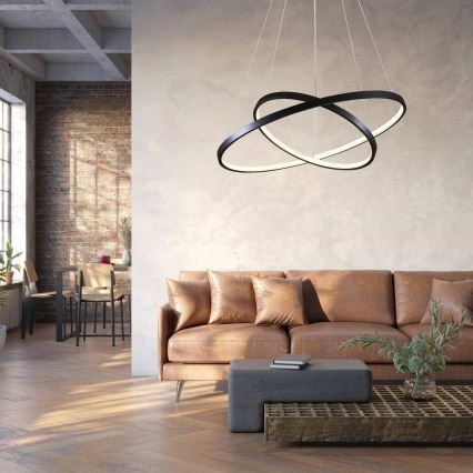 LED Lustr na lanku LEA LED/35W/230V 4000K pr. 60 cm černá