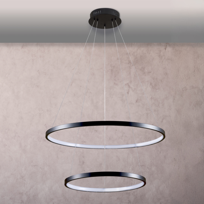 LED Lustr na lanku LEA LED/35W/230V 4000K pr. 60 cm černá