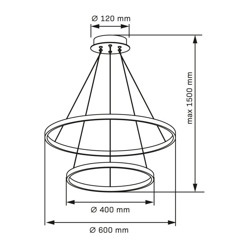 LED Lustr na lanku LEA LED/35W/230V 4000K pr. 60 cm černá