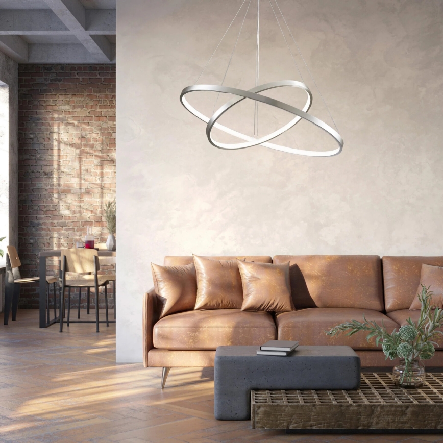 LED Lustr na lanku LEA LED/35W/230V 4000K pr. 60 cm matný chrom