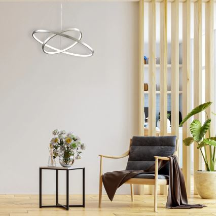 LED Lustr na lanku LEA LED/35W/230V 4000K pr. 60 cm matný chrom