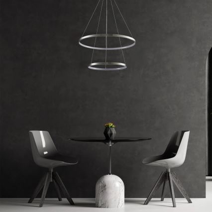 LED Lustr na lanku LEA LED/35W/230V 4000K pr. 60 cm matný chrom