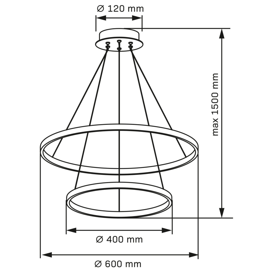 LED Lustr na lanku LEA LED/35W/230V 4000K pr. 60 cm matný chrom