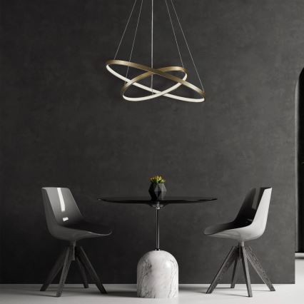 LED Lustr na lanku LEA LED/35W/230V 4000K pr. 60 cm zlatá