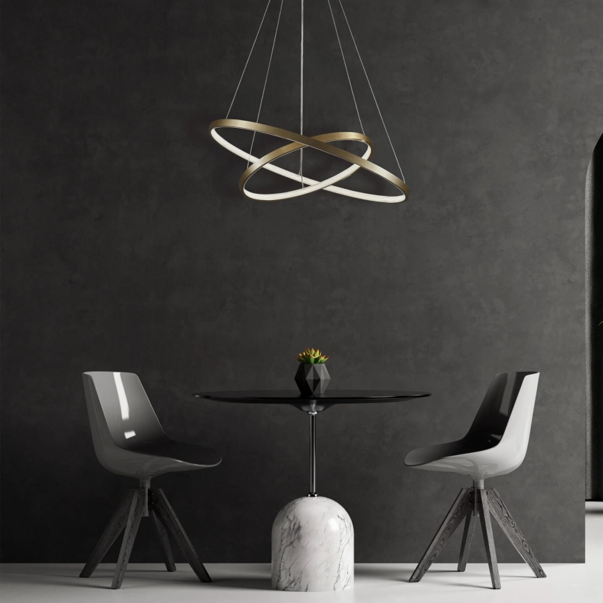 LED Lustr na lanku LEA LED/35W/230V 4000K pr. 60 cm zlatá