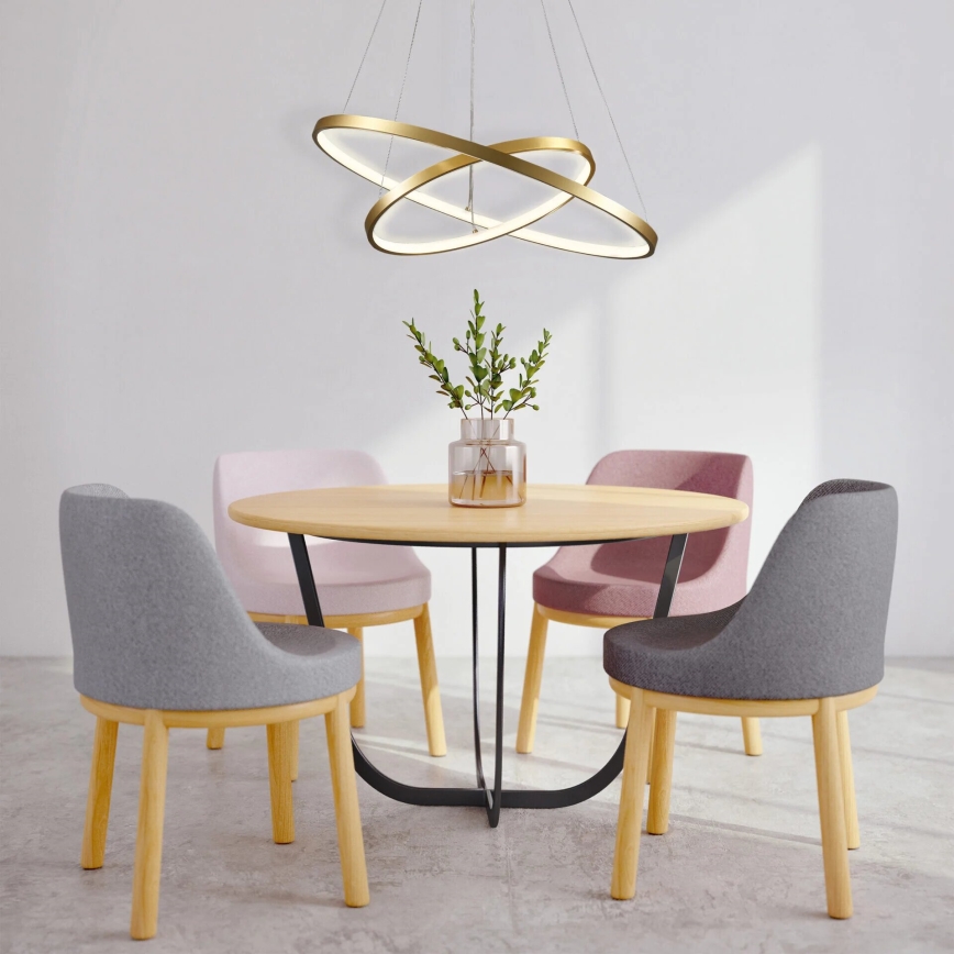 LED Lustr na lanku LEA LED/35W/230V 4000K pr. 60 cm zlatá