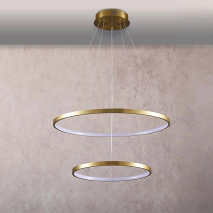 LED Lustr na lanku LEA LED/35W/230V 4000K pr. 60 cm zlatá