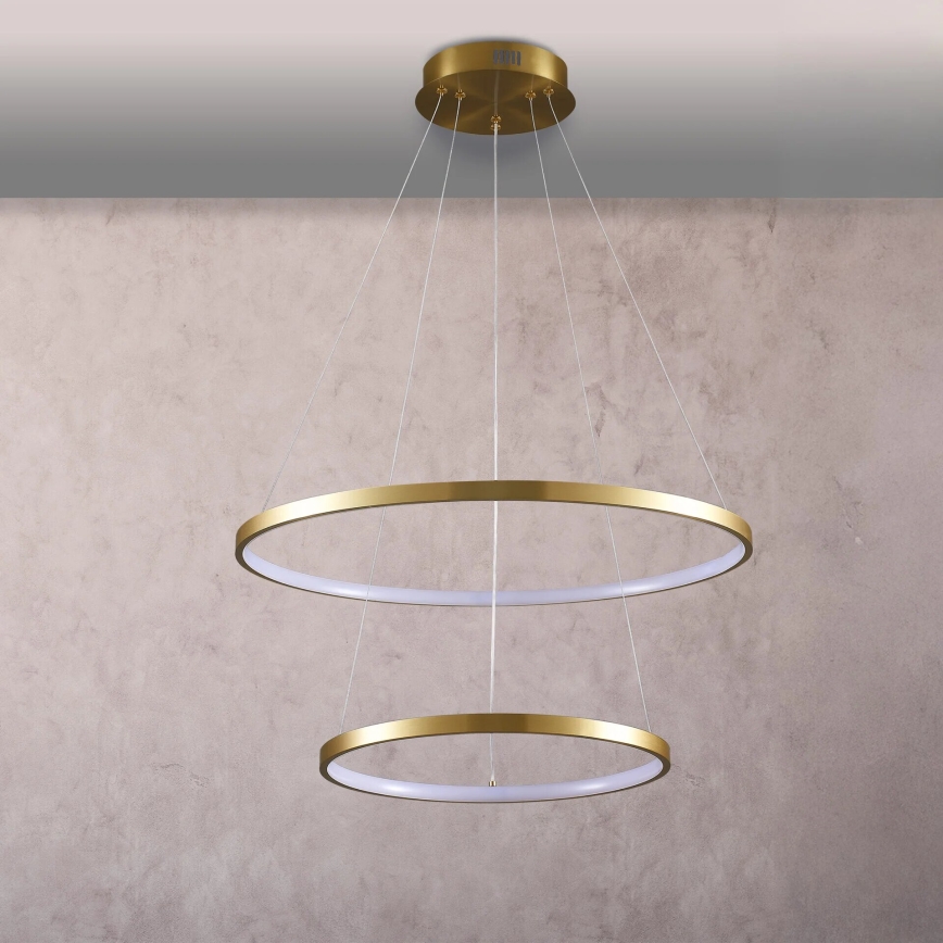 LED Lustr na lanku LEA LED/35W/230V 4000K pr. 60 cm zlatá