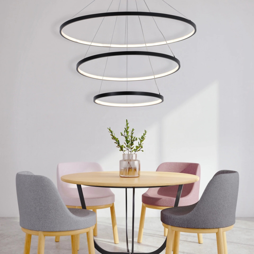 LED Lustr na lanku LEA LED/60W/230V 4000K pr. 80 cm černá