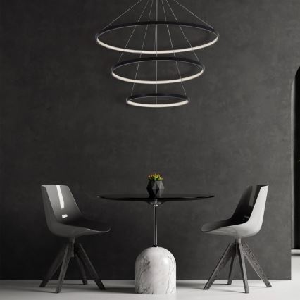 LED Lustr na lanku LEA LED/60W/230V 4000K pr. 80 cm černá