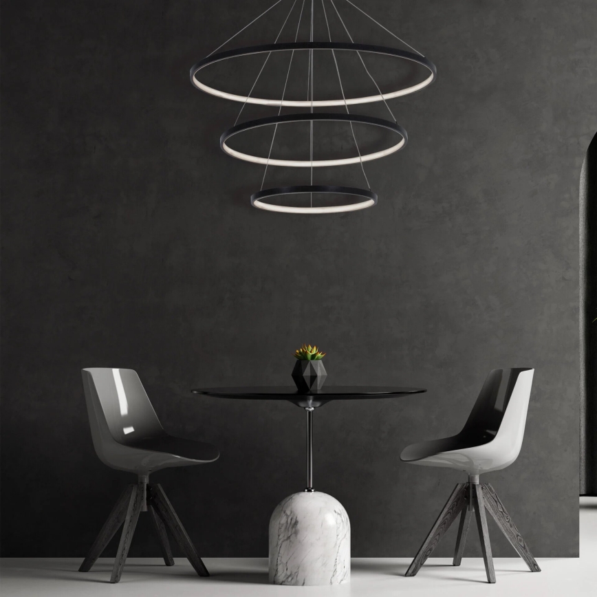 LED Lustr na lanku LEA LED/60W/230V 4000K pr. 80 cm černá