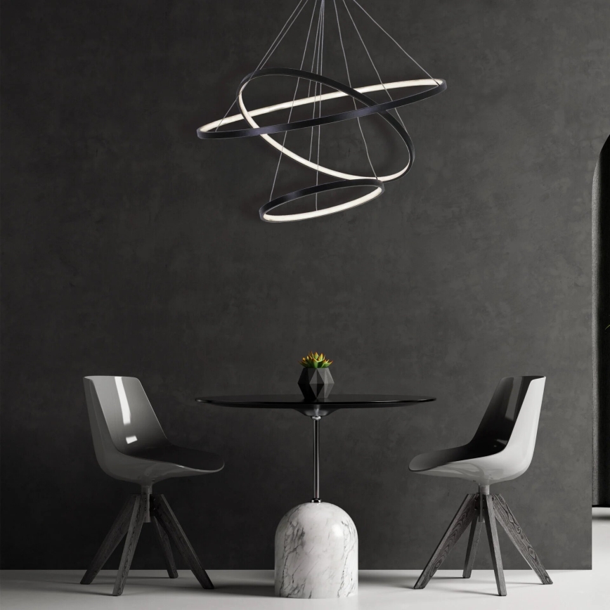 LED Lustr na lanku LEA LED/60W/230V 4000K pr. 80 cm černá
