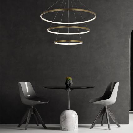 LED Lustr na lanku LEA LED/60W/230V 4000K pr. 80 cm zlatá