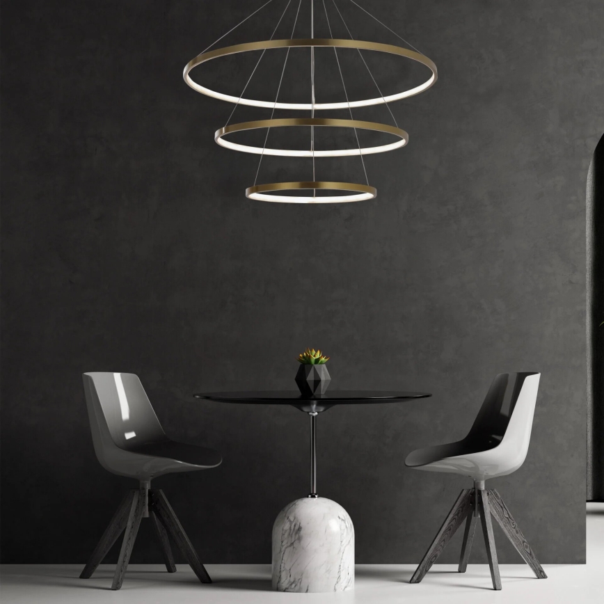 LED Lustr na lanku LEA LED/60W/230V 4000K pr. 80 cm zlatá