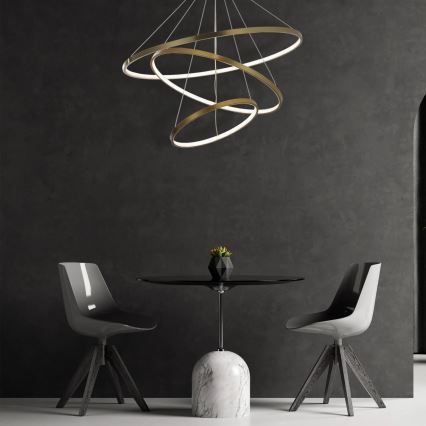 LED Lustr na lanku LEA LED/60W/230V 4000K pr. 80 cm zlatá