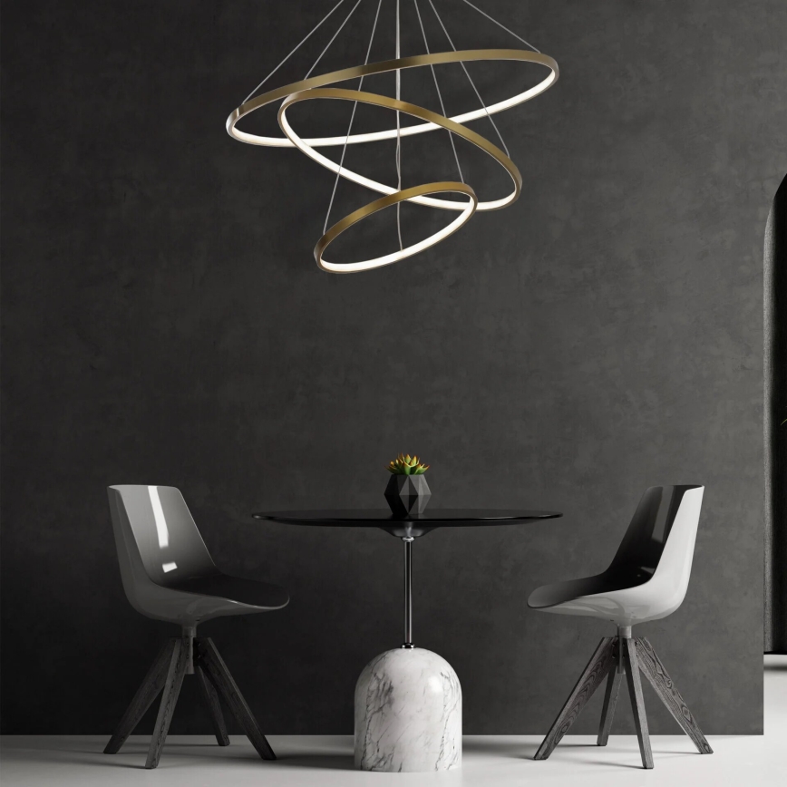 LED Lustr na lanku LEA LED/60W/230V 4000K pr. 80 cm zlatá