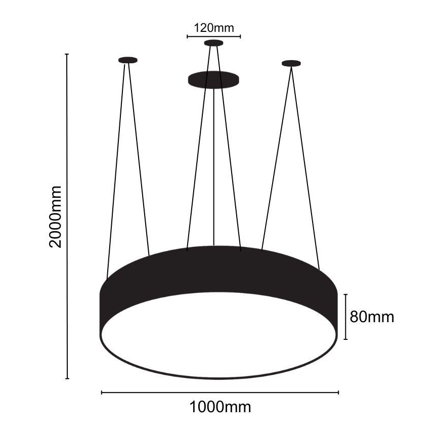 LED Lustr na lanku LED/100W/230V 4000K pr. 100 cm