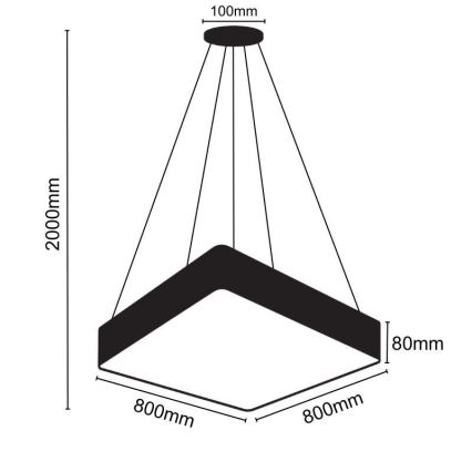 LED Lustr na lanku LED/110W/230V 4000K 80x80 cm