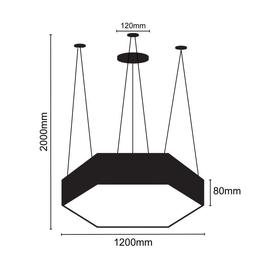 LED Lustr na lanku LED/120W/230V 4000K pr. 120 cm