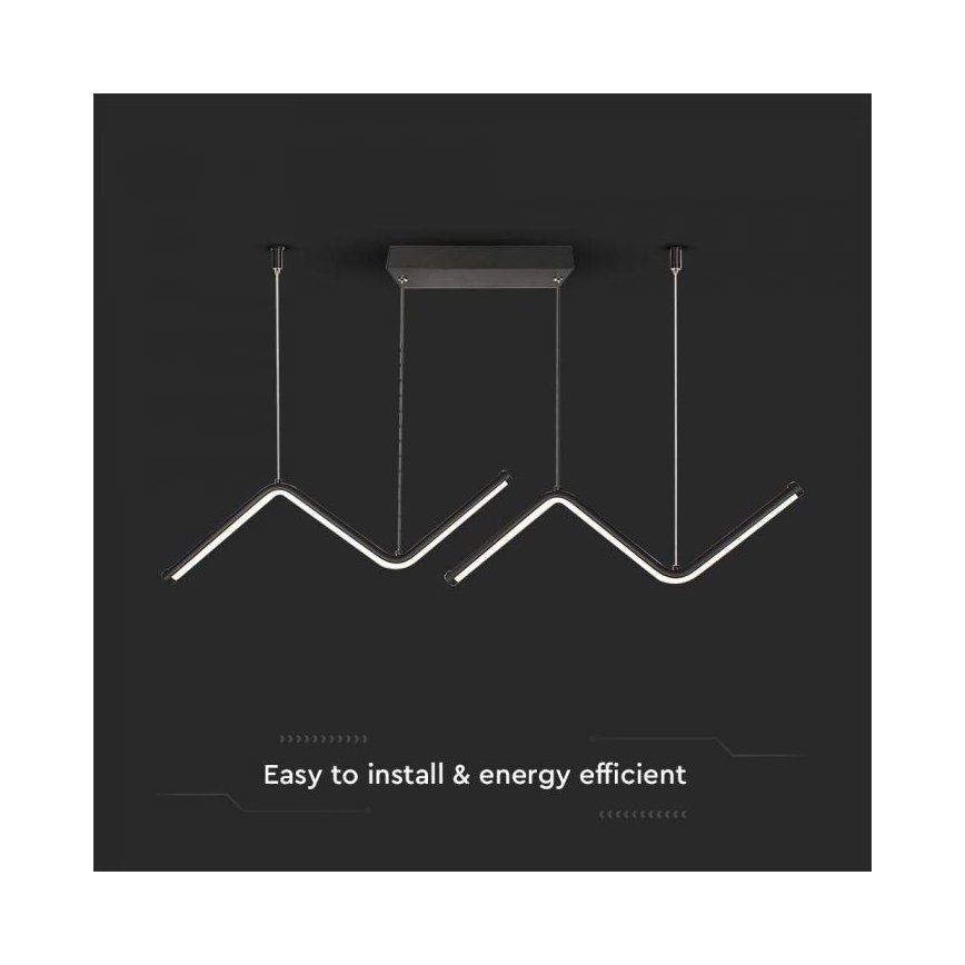 LED Lustr na lanku LED/12W/230V 4000K černá