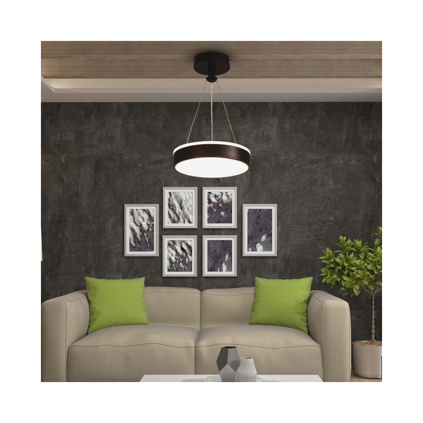 LED Lustr na lanku LED/12W/230V 4000K černá