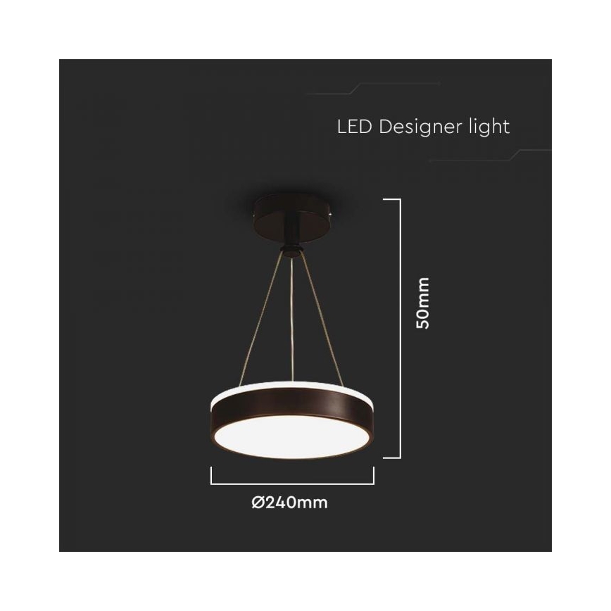 LED Lustr na lanku LED/12W/230V 4000K černá