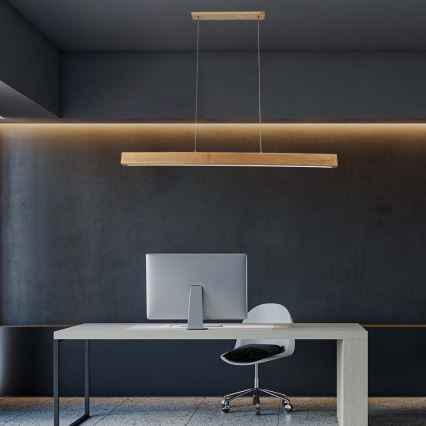 LED Lustr na lanku LED/12W/230V 4000K hnědá
