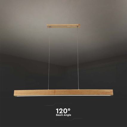 LED Lustr na lanku LED/12W/230V 4000K hnědá