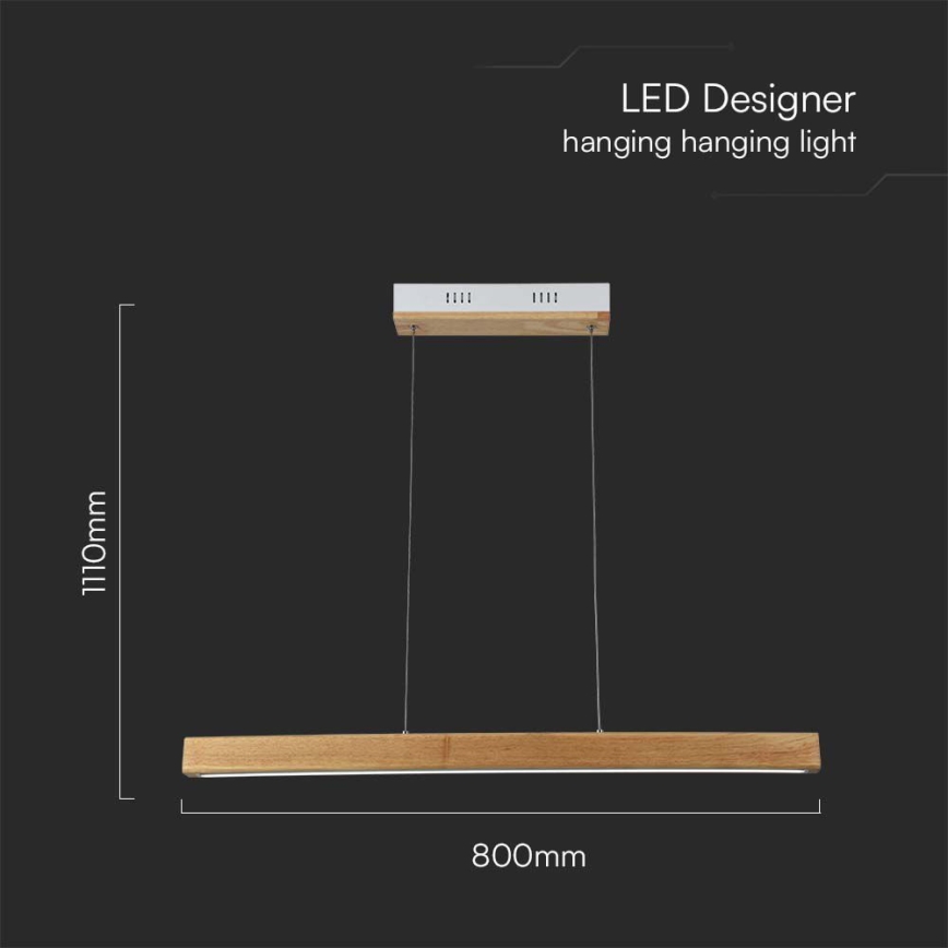 LED Lustr na lanku LED/12W/230V 4000K hnědá