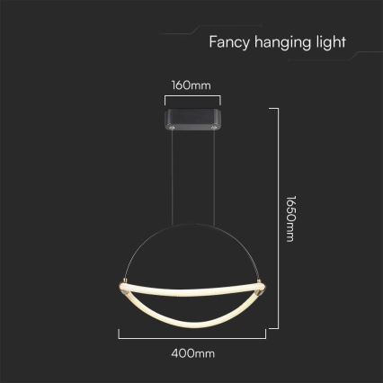 LED Lustr na lanku LED/12W/230V 4000K pr. 40 cm