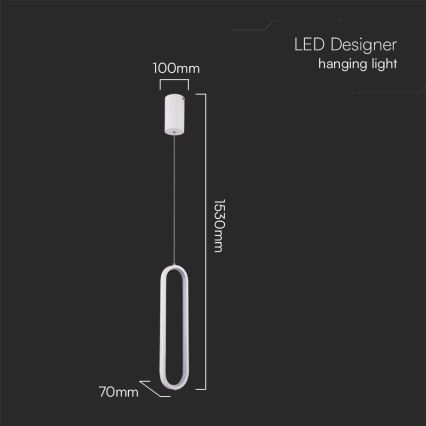 LED Lustr na lanku LED/13W/230V 3000K bílá