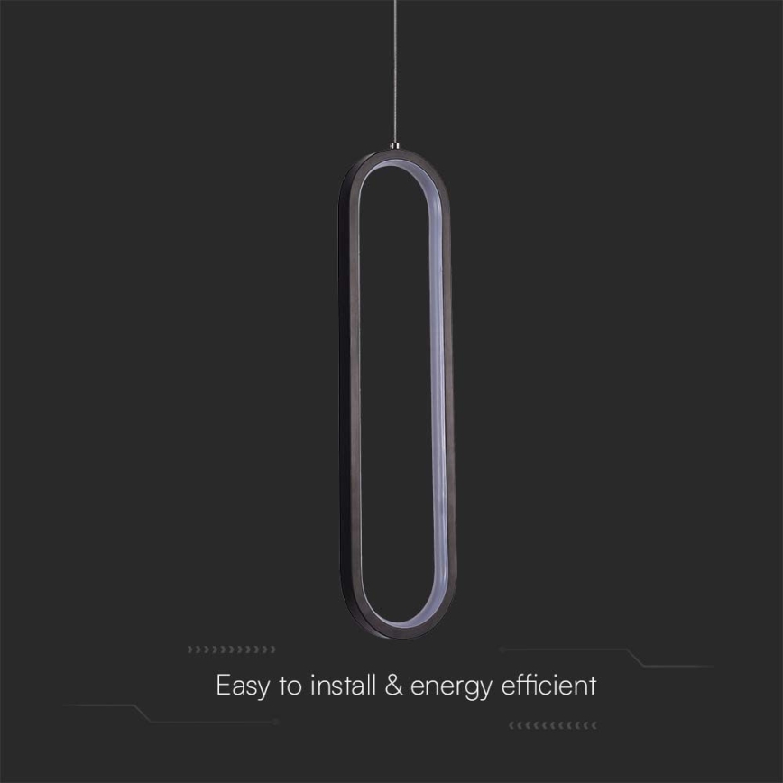 LED Lustr na lanku LED/13W/230V 3000K černá