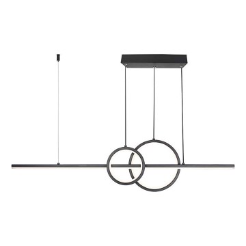 LED Lustr na lanku LED/15W/230V 4000K černá