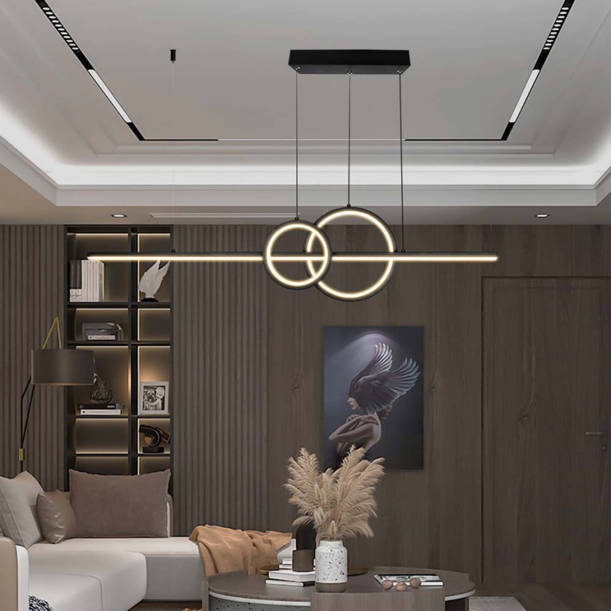 LED Lustr na lanku LED/15W/230V 4000K černá