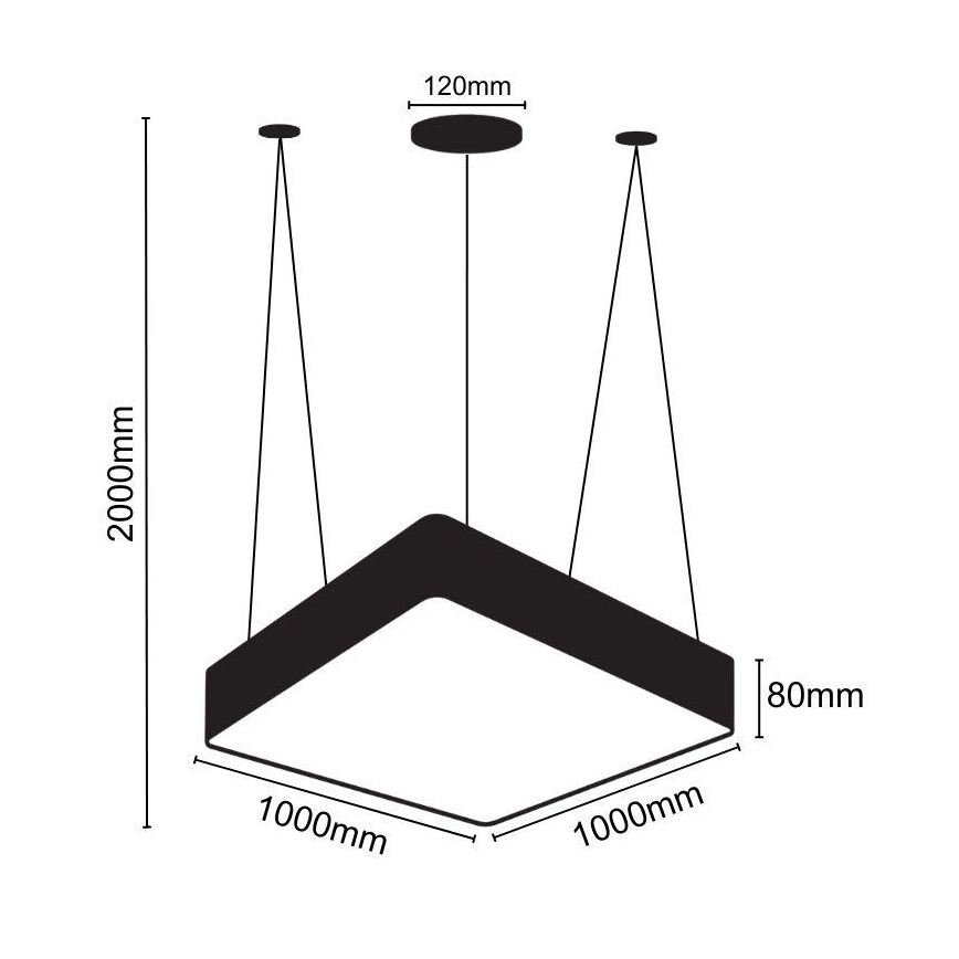 LED Lustr na lanku LED/170W/230V 4000K 100x100 cm