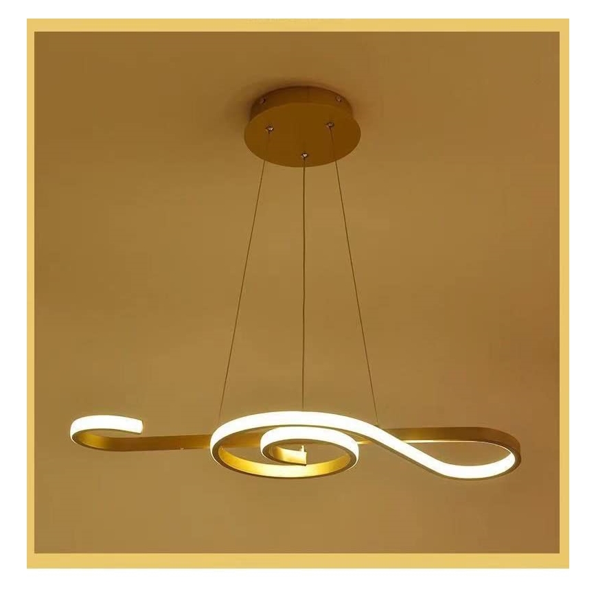 LED Lustr na lanku LED/18W/230V 3000K zlatá