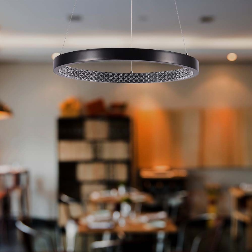 LED Lustr na lanku LED/19W/230V 4000K černá