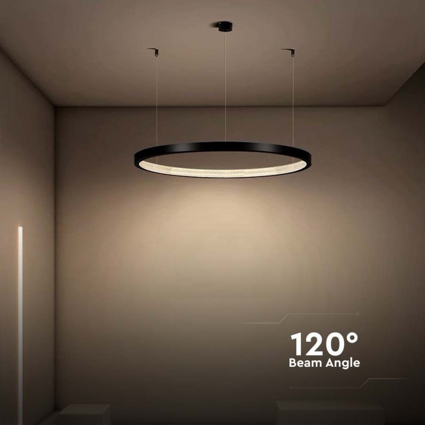 LED Lustr na lanku LED/19W/230V 4000K černá