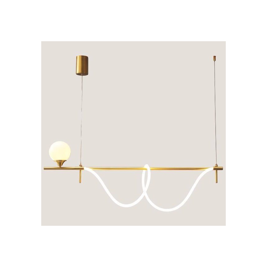 LED Lustr na lanku LED/20W/230V + 1xG9/10W/230V 3000K zlatá