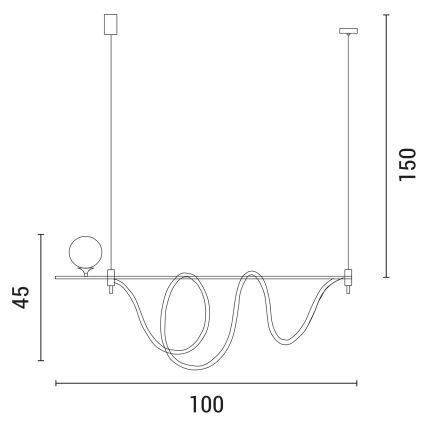 LED Lustr na lanku LED/20W/230V + 1xG9/10W/230V 3000K zlatá