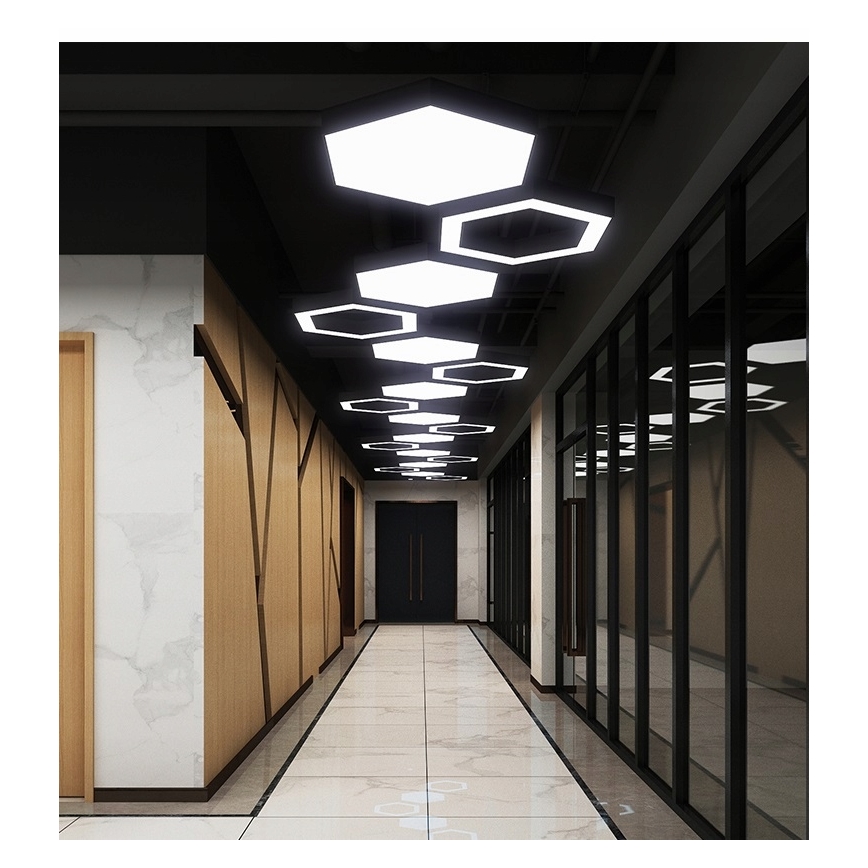 LED Lustr na lanku LED/20W/230V černá