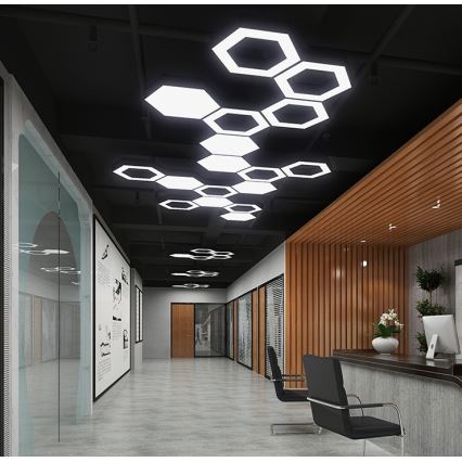 LED Lustr na lanku LED/20W/230V černá