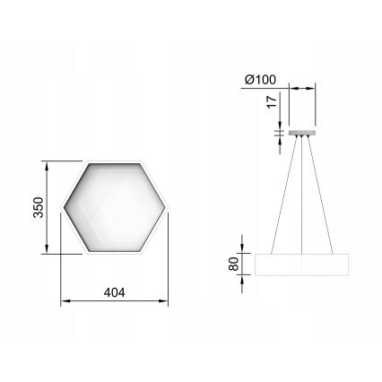 LED Lustr na lanku LED/20W/230V černá