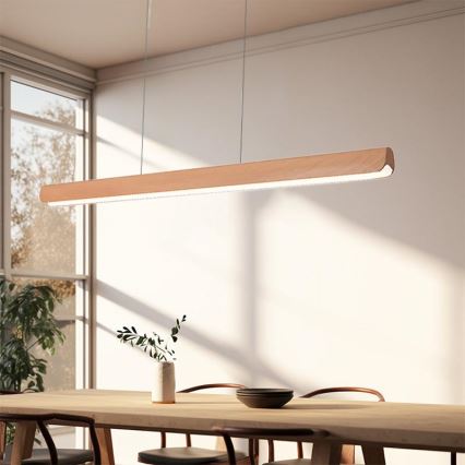 LED Lustr na lanku LED/22W/230V 4000K 120 cm buk/masiv