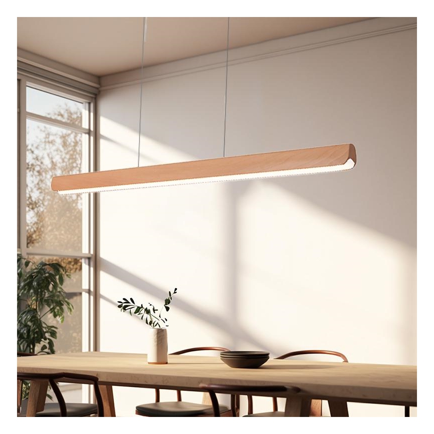 LED Lustr na lanku LED/22W/230V 4000K 120 cm buk/masiv